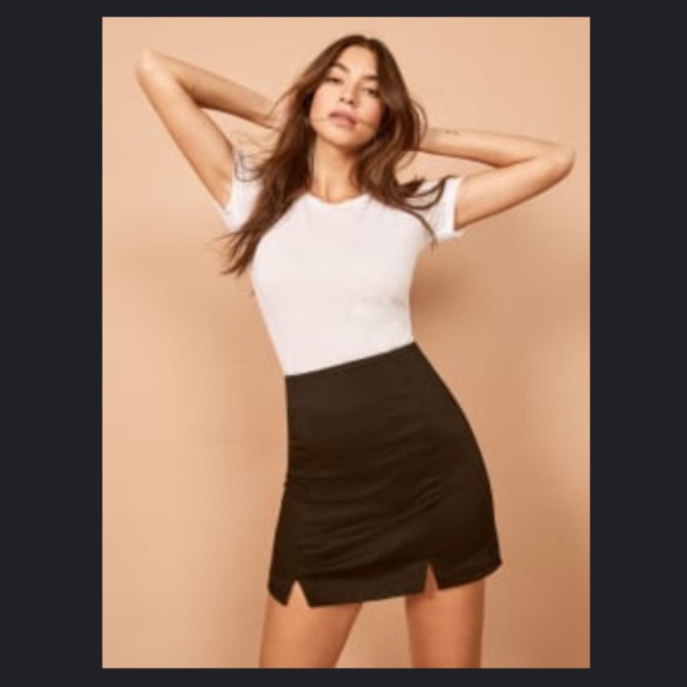Reformation Black Mini Skirt